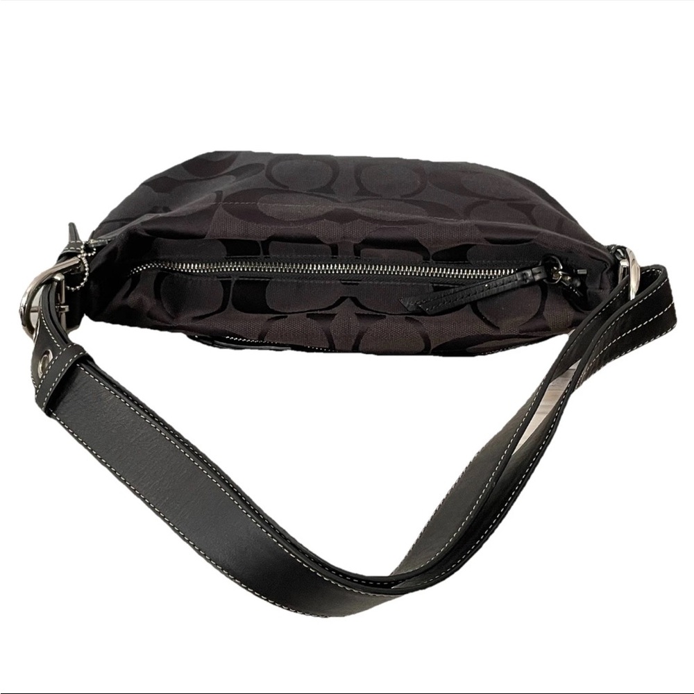 VTG Y2K COACH Signature Jacquard East West Shoulder Bag Purse Monochrome Black - Picture 7 of 14